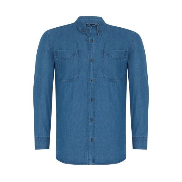 Denim 7.5 Oz Long Sleeve Shirt For Men